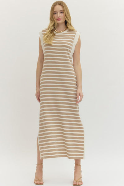 sheer stripe maxi dress Beth
