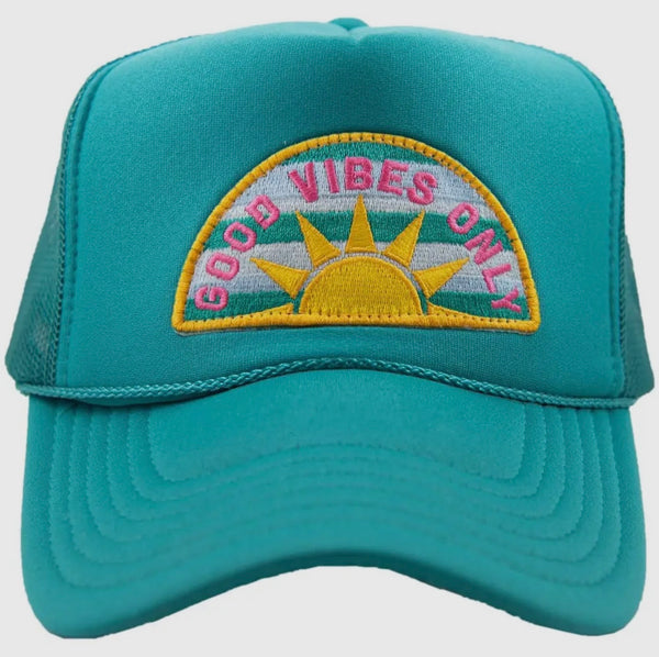 Teal Good Vibes Only Hat