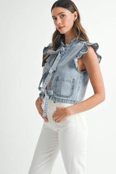 Ruffle Tie Vest