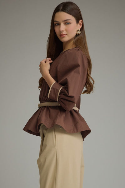 Belted Peplum Top
