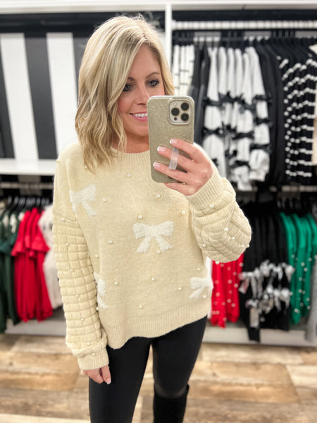 Bow & Pearl Sweater