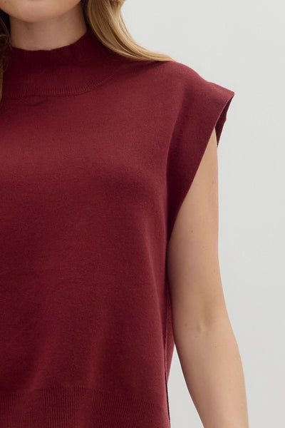 Burgundy High Low Pullover