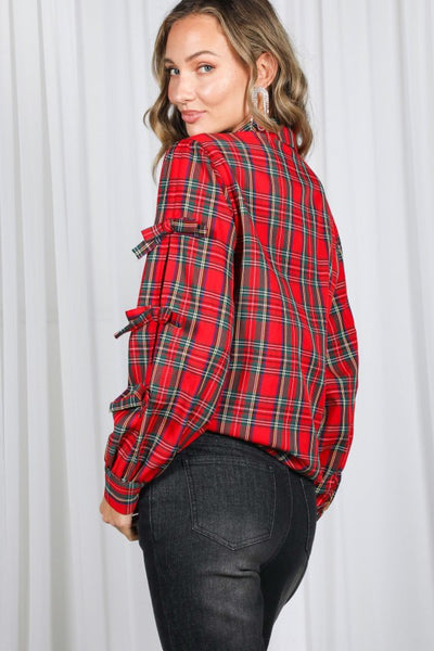 Plaid Bow Top
