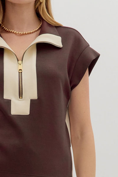 Chocolate Athleisure Top