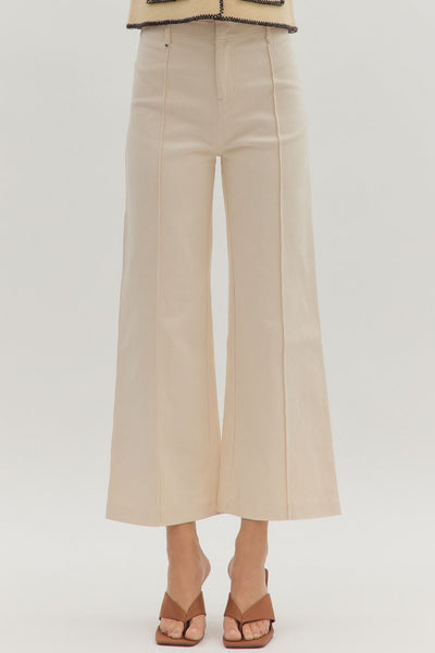 Ecru Wide Leg Pants