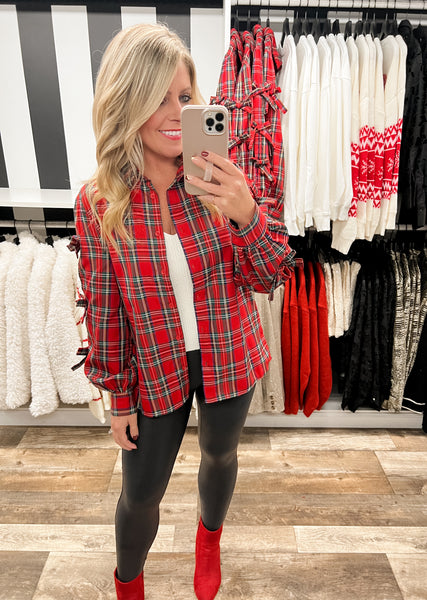 Plaid Bow Top