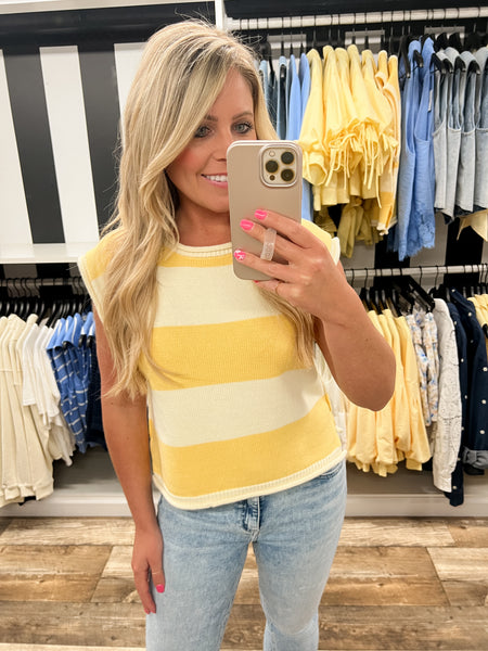 Lemon Stripe Top