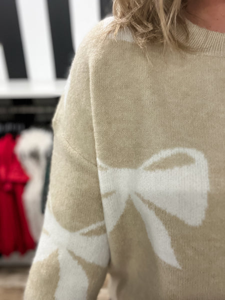 Bowtie Sand Sweater