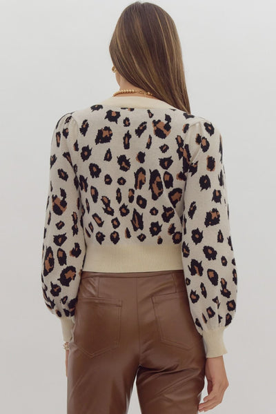 Bow Leopard Sweater