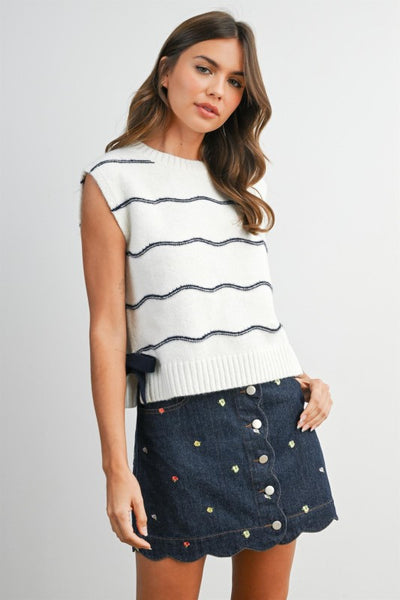 Bowed Sweater Vest
