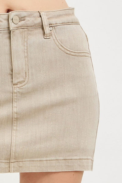 Taupe Denim Skort