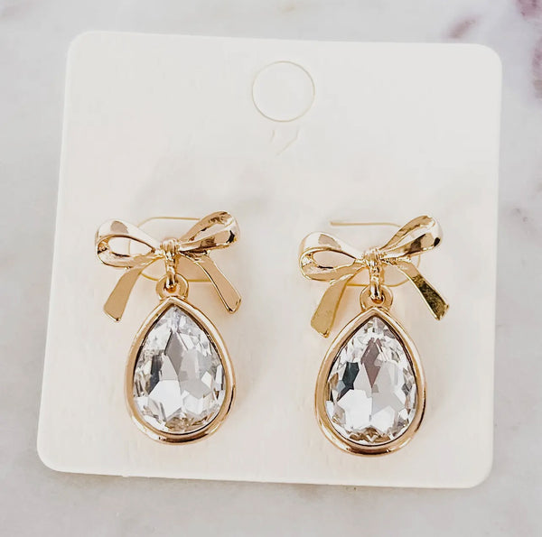 Bow Stone Earrings