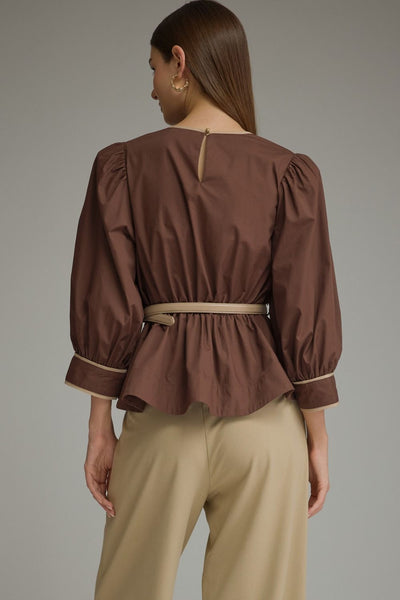 Belted Peplum Top