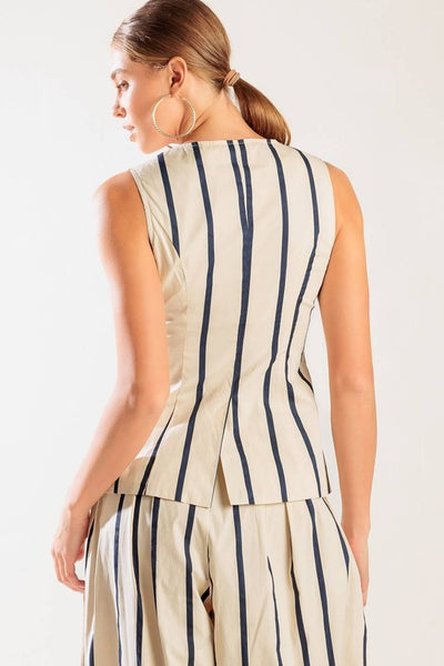 Navy Stripe Vest