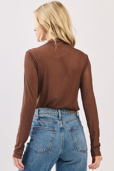Brown Rhinestone Top