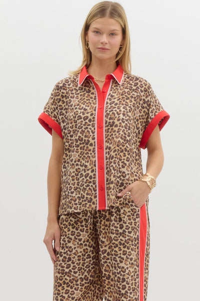 Leopard Button Up