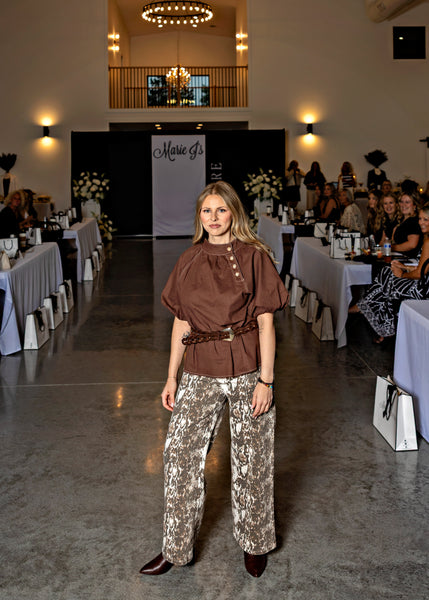 French Press Gold Button Top