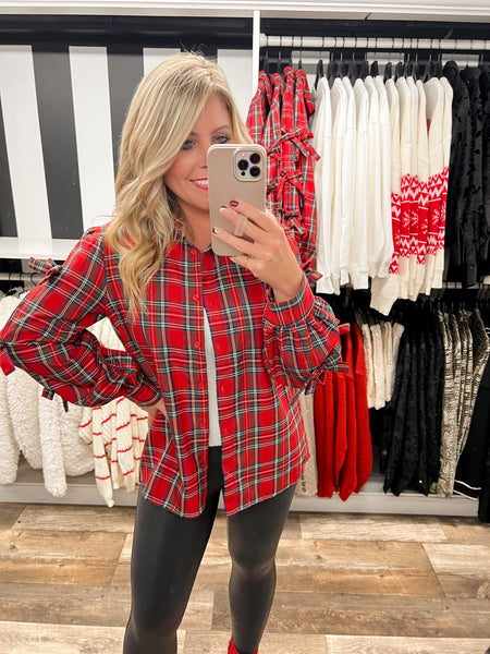 Plaid Bow Top
