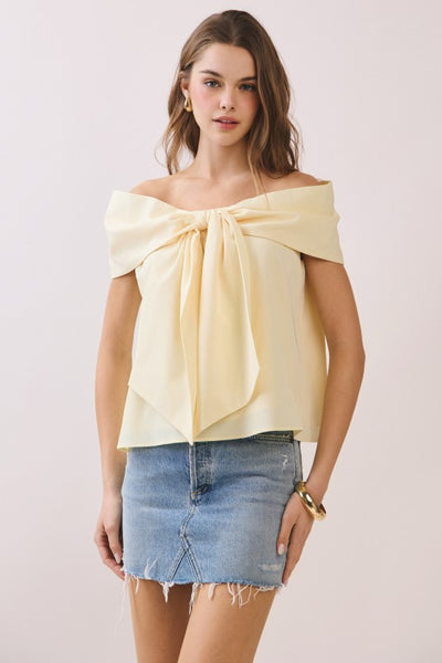 Butter Yellow Bow Top
