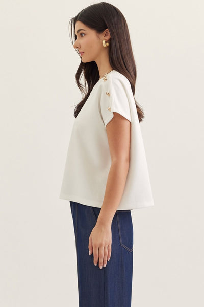 Gold Button Detail Top