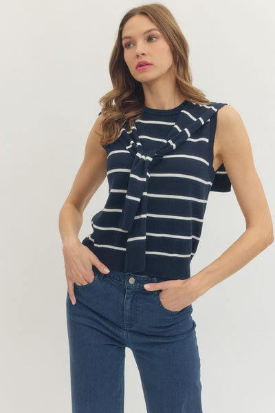Navy Stripe Prep Tank