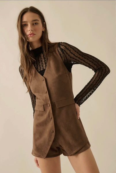 Suede Romper