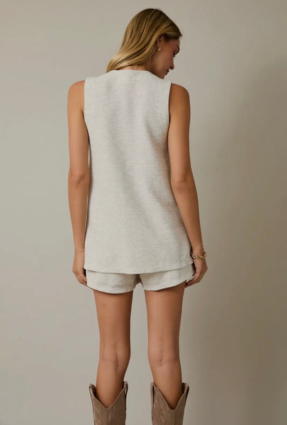 Neutral Sleeveless Tunic Top