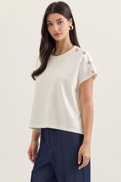 Gold Button Detail Top