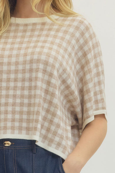 Oatmeal Check Sweater