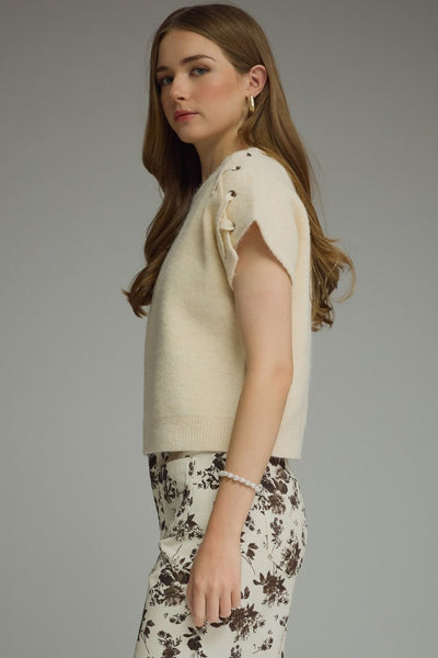 Lace Up Sweater Top