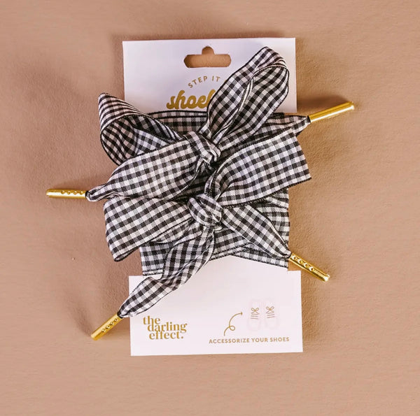 Black Gingham Shoelaces