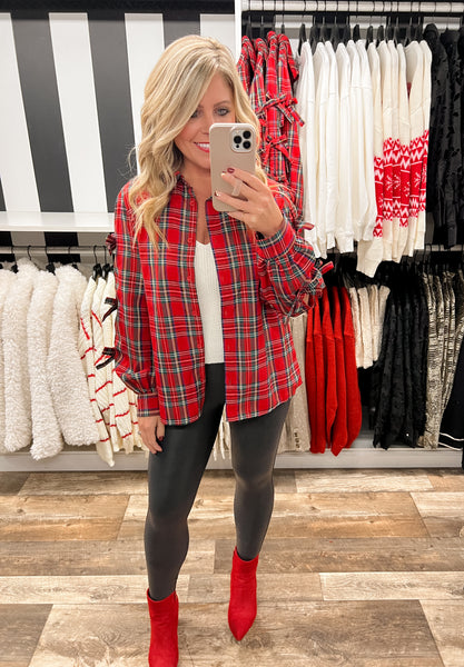 Plaid Bow Top
