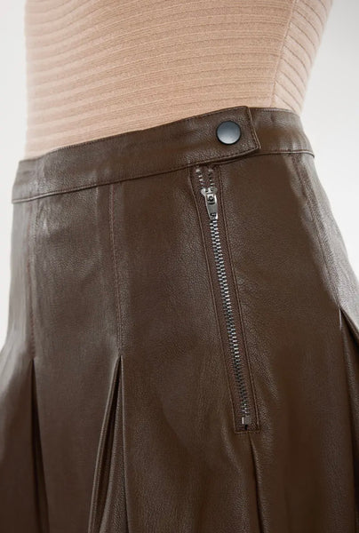 Leather Pleated Skirt