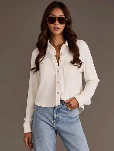 Ivory Cropped Flannel