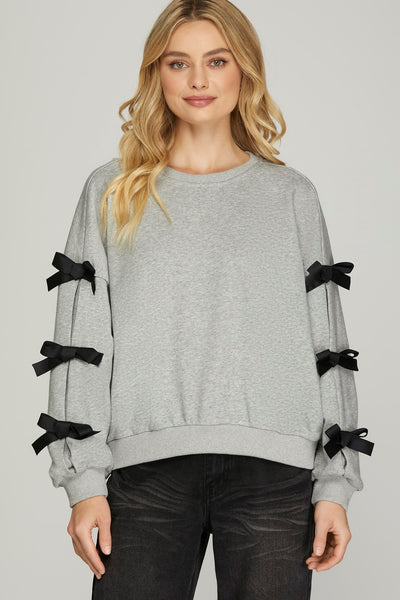 Grey Bow Pullover