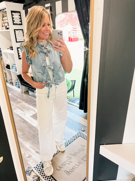 Ruffle Tie Vest