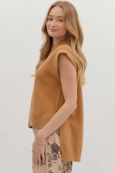 Camel High Low Pullover