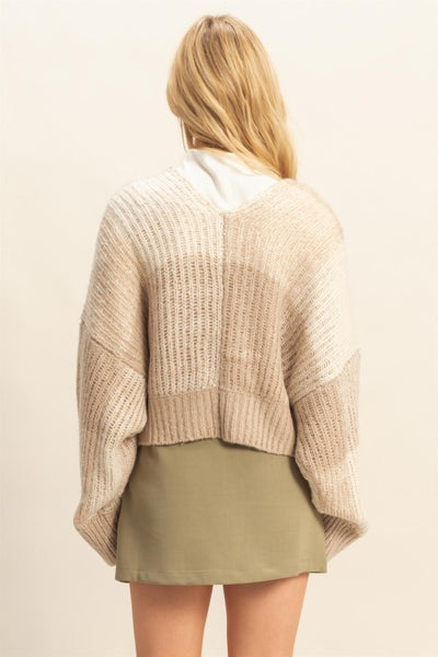 Beige & Taupe Check Sweater