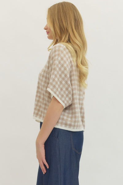 Oatmeal Check Sweater