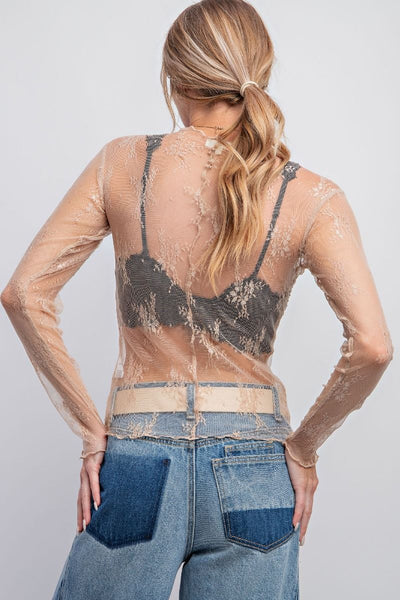 Nude Sheer Lace Top