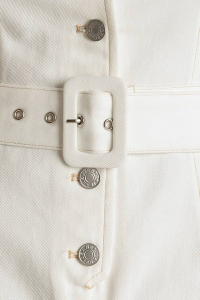 White Belted Romper