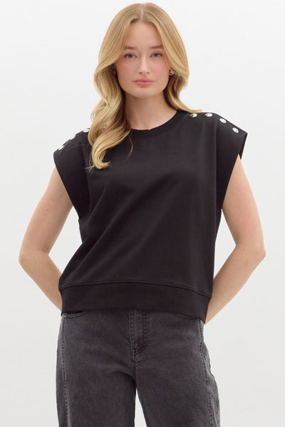 Black Studded Top