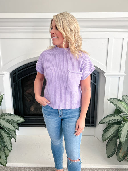 Lavender Pocket Sweater