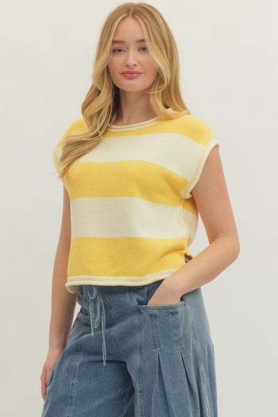 Lemon Stripe Top