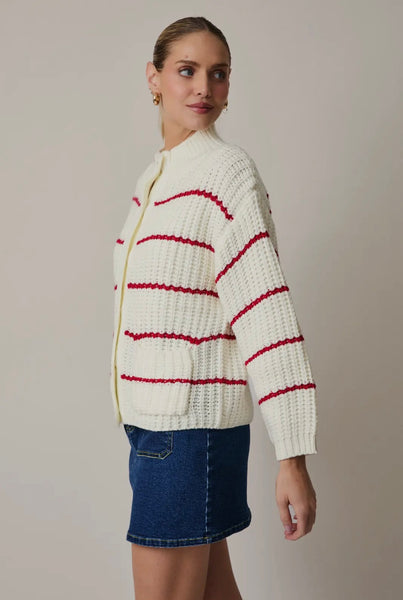 Red & White Cardigan