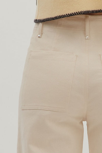 Ecru Wide Leg Pants