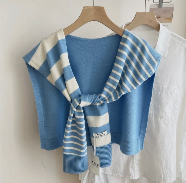 Blue Stripe Shawl Wrap