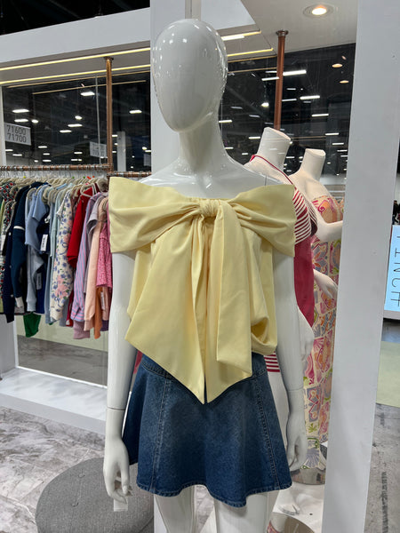 Butter Yellow Bow Top