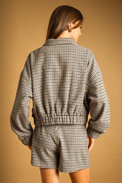 Brown Houndstooth Jacket
