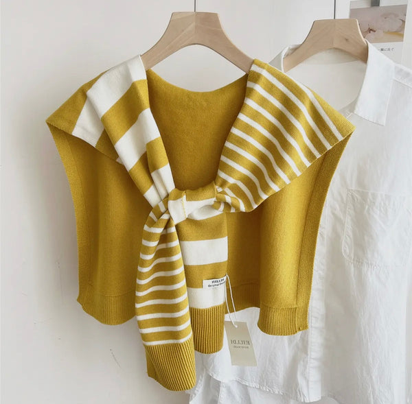 Yellow Stripe Shawl Wrap
